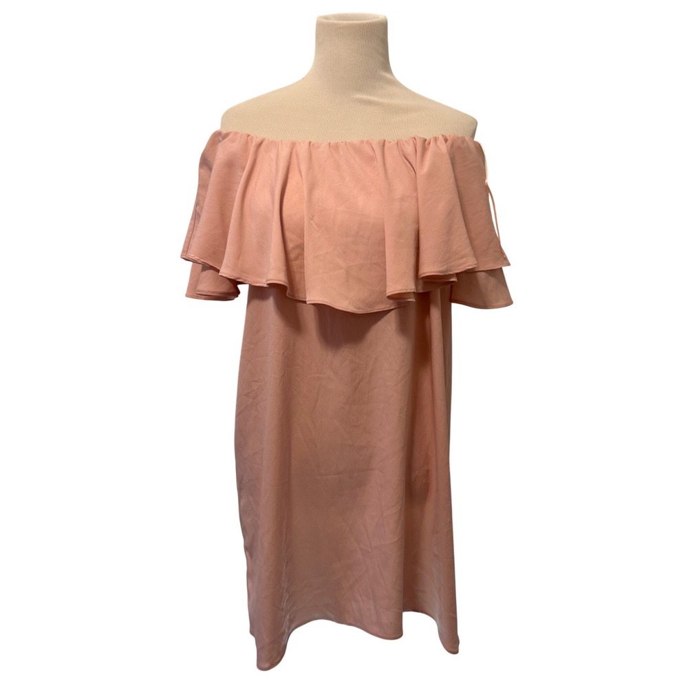 TOPSHOP Pink Ruffle Off Shoulder Dress Women's Size 10